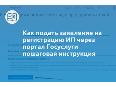 Как подать заявление на регистрацию ИП через портал Госуслуги пошаговая инструкция