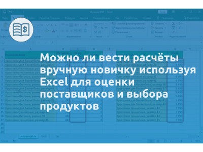 Можно ли вести расчёты вручную новичку используя Excel для оценки поставщиков и выбора продуктов