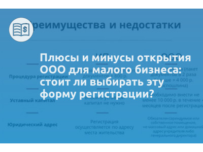 Плюсы и минусы открытия ООО для малого бизнеса: стоит ли выбирать эту форму регистрации?